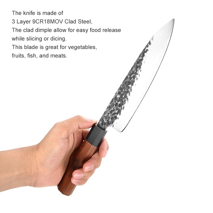 Factory Supply Kitchen Knives Accessories Set Damascus Steel Kitchen Knives Meat Bunka Chef Knife