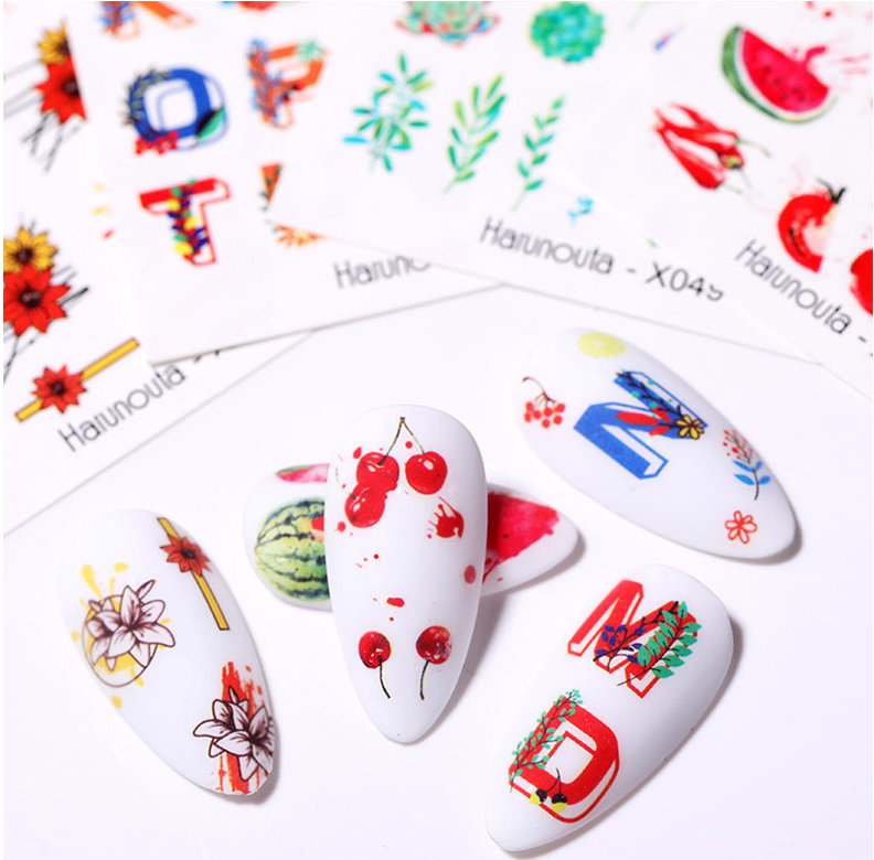 3D plant letter Flower avatars  Harunouta Nail Art Stickers