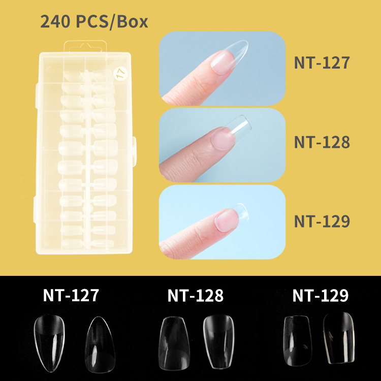 Design Nail art Clear Finger Tips ABS  No C Curve Tips Top Quality Tips