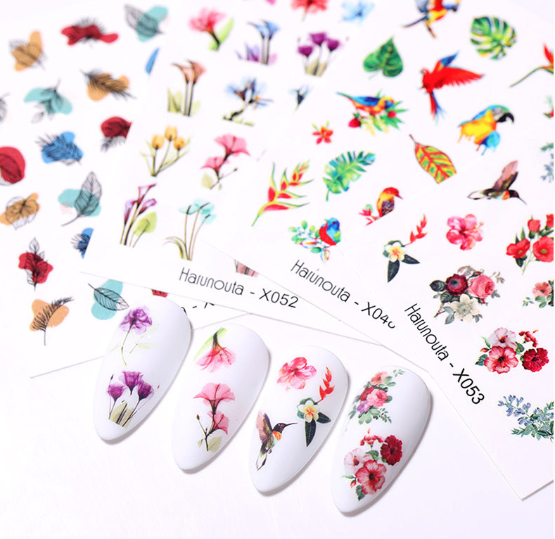 3D plant letter Flower avatars  Harunouta Nail Art Stickers