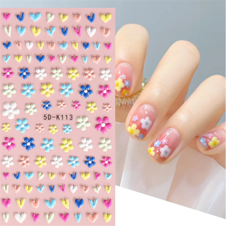 Asianail  5D Embossment  Daisy Rabbit Love Nail Stickers