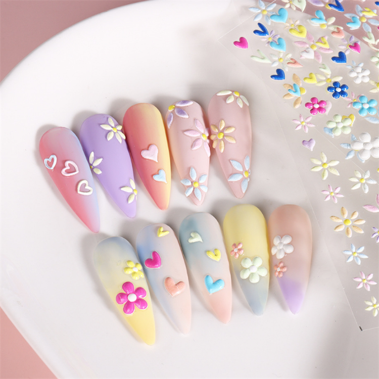 Asianail  5D Embossment  Daisy Rabbit Love Nail Stickers