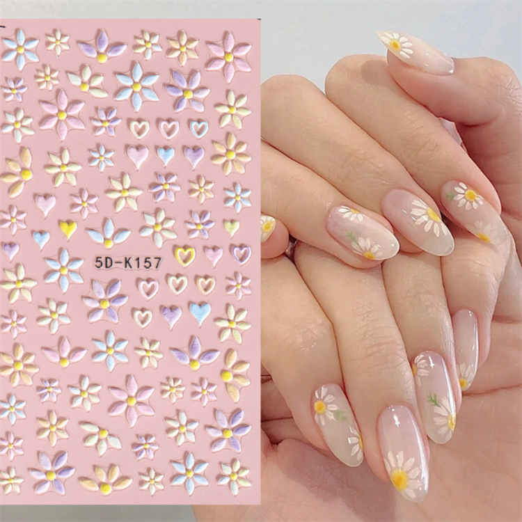 Asianail  5D Embossment  Daisy Rabbit Love Nail Stickers