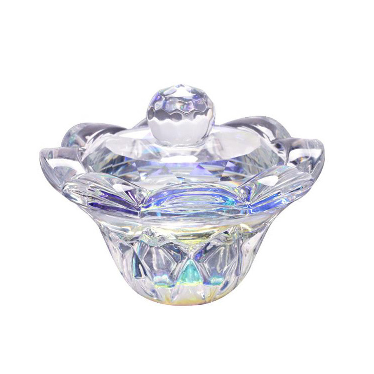 Asianail lotus flower glass acrylic liquid monomer nail crystal dapper dish for storage powder liquid