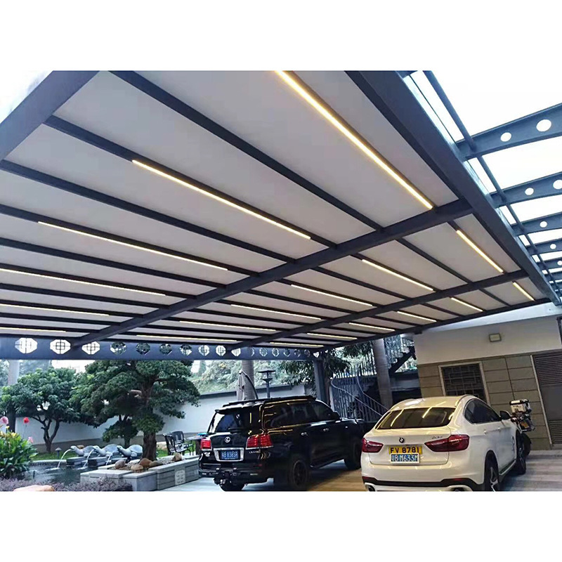 Aluminum Profile Garden Building Folding Pergola Storage Shed PVC Roof Customized Outdoor Gazebo Folding Electric Pergola