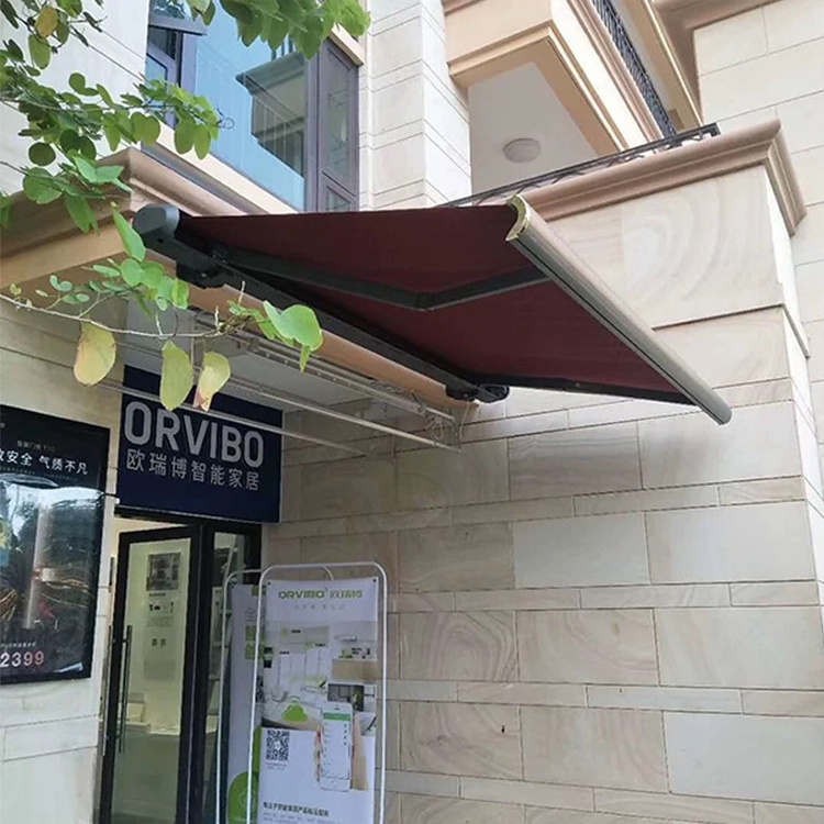 Hot sale aluminum balcony folding arm awning retractable motorized full cassette awning