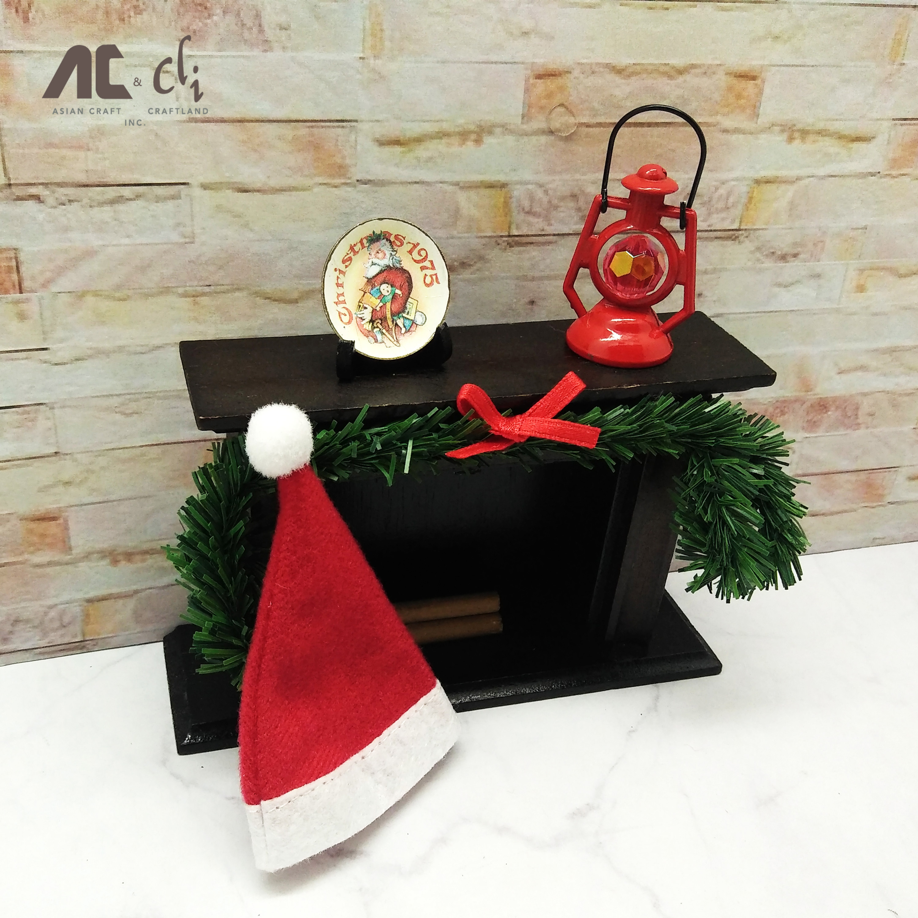 Miniature 2022 Warm Doll House Christmas Fireplace, Wreath, Gifts Accessories