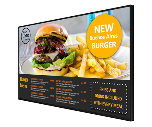 Wall Drive Thru Digital Menu Board Pizza Digital Board Display Screen Restaurant LCD Panel Menu Board Digital Menu Display