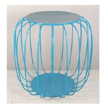 Hot Sell Cheap Small coffee table Bistro Cafe Patio restaurant Outdoor garden round metal side table in Blue Color