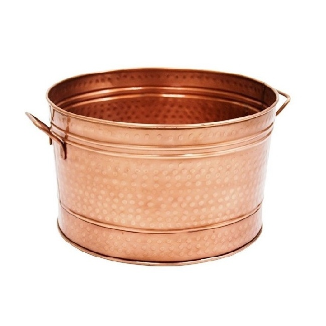 Metal garden Flower Pot in Copper antique Finished Hammered Design flower Planter in good price Direct from Manufacture