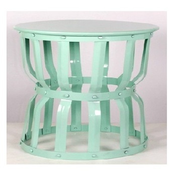 Hot Sell Cheap Small coffee table Bistro Cafe Patio restaurant Outdoor garden round metal side table in Blue Color