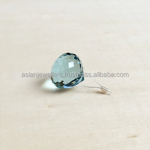 925 Sterling Silver Blue topaz quartz gemstone bead charm pendant