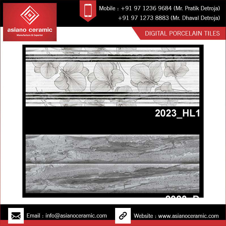 Digital Ceramic Glossy Finish 200x600mm Ceramic Wall Tiles For Home Kitchen.