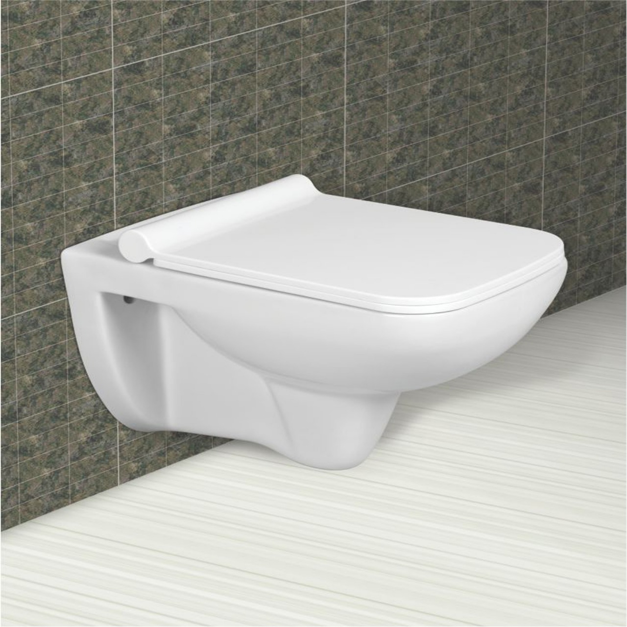 European Design Beautiful Pattern Ceramic Sanitary Ware Fortis 480x350x340mm Wall Hung Toilet for washroom.