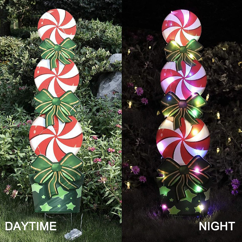 Christmas Outdoor Large Candy Cane Bauble Supplies Decoration Merry Christmas Yard Sign