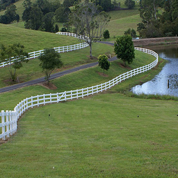 Lead Free Environmental Friendly White 3 Rail Pvc Farm Fence Pvc Fencing Post and Rail Horse Paddock Fence