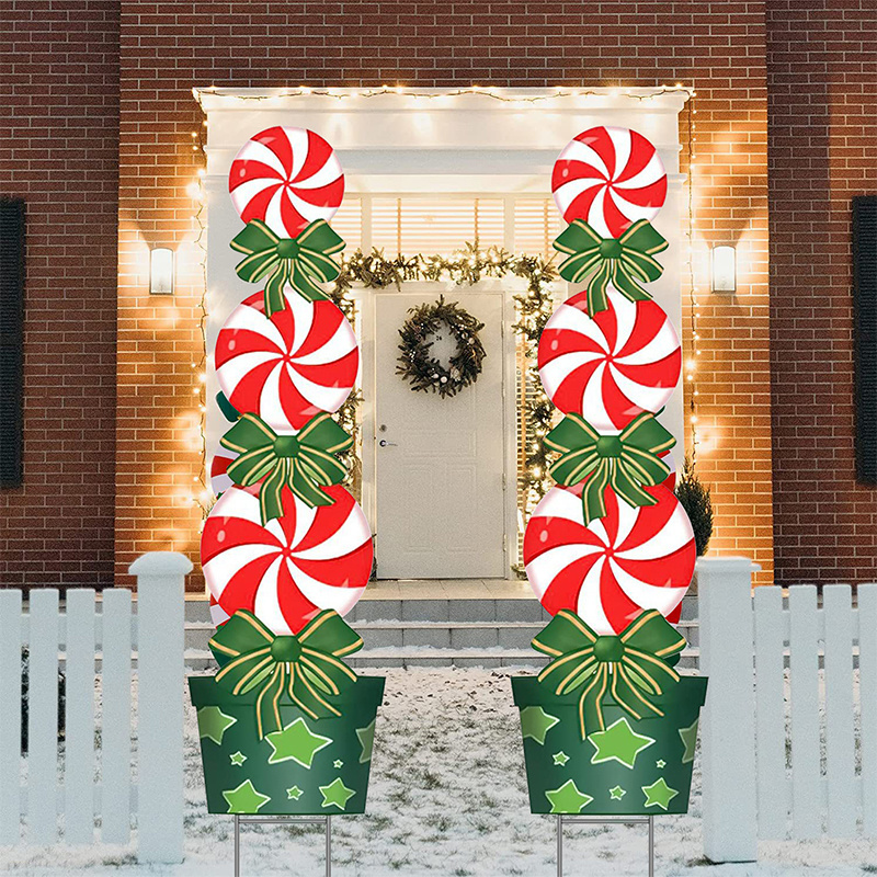 Christmas Outdoor Large Candy Cane Bauble Supplies Decoration Merry Christmas Yard Sign