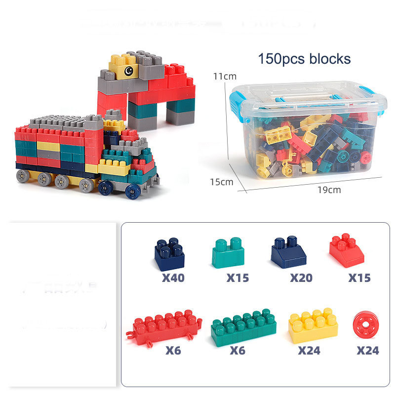 150pcs Baby Large Particles Plastic Building Blocks Kids Educational Plastic Building Blocks Set