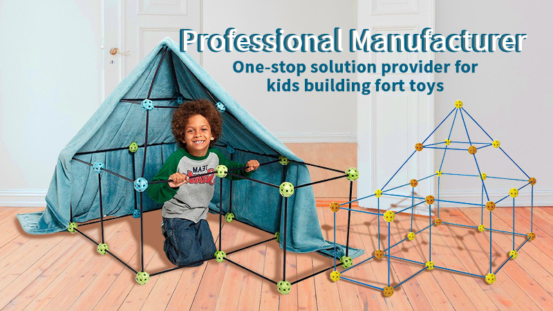 Hot Selling Newest Castle Construction DIY PE ABS Fort Building Kit For Kids Fort Tunnel Tent