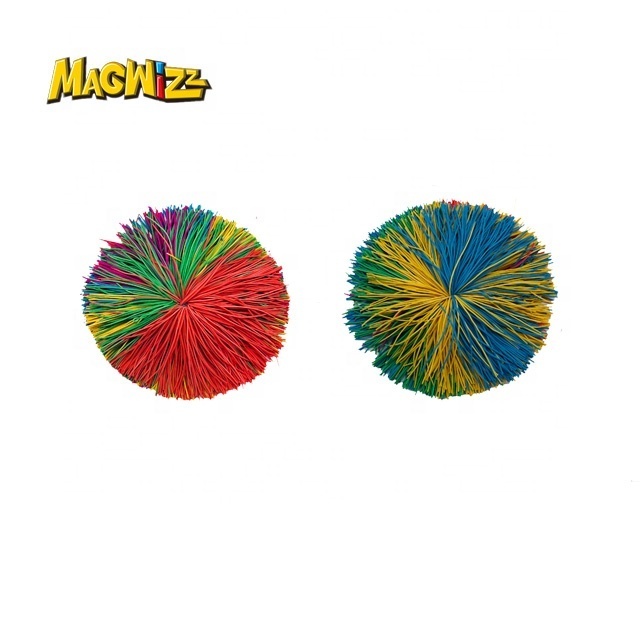 Custom 10 Cm Beach Ball Set Monkey Stringy Rainbow Pom Koosh Ball With Great Price