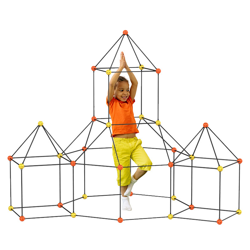 Hot Selling Newest Castle Construction DIY PE ABS Fort Building Kit For Kids Fort Tunnel Tent