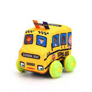 Mini Soft Bus Pull Back Baby Toy Car Lovely and Safety  Friction Car Toy