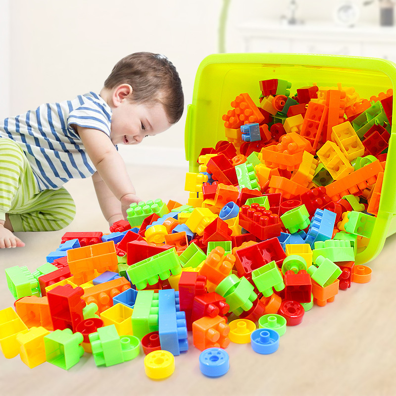 150pcs Baby Large Particles Plastic Building Blocks Kids Educational Plastic Building Blocks Set