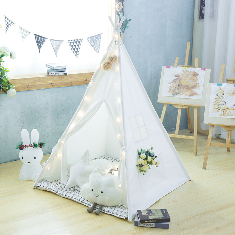 White luxury contracted Girls indoor portable  play toy tent tipi