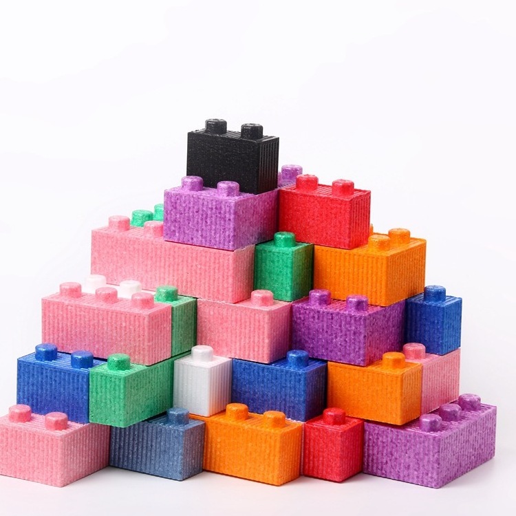 Customized Eco-friendly Colorful EPP Educational Building Soft Blocks 50 Color Box Unisex Foam Bricks Block Set Kids Toy Foam