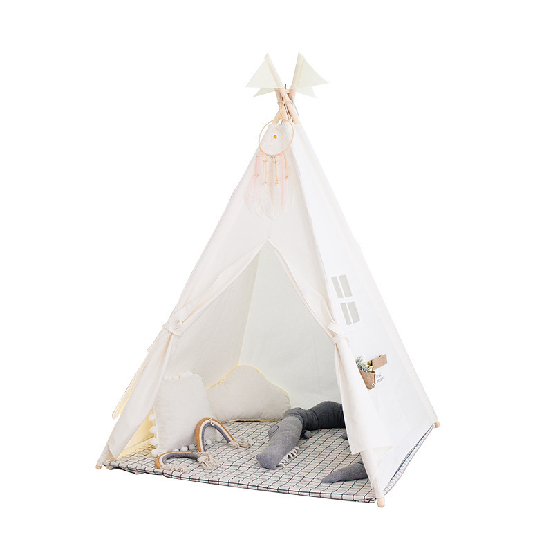 White luxury contracted Girls indoor portable  play toy tent tipi