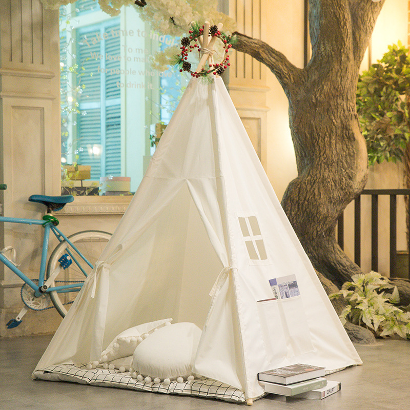 White luxury contracted Girls indoor portable  play toy tent tipi