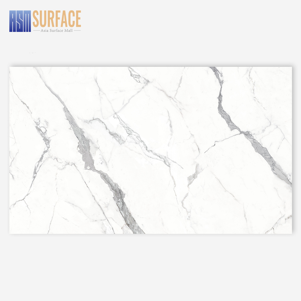 Big Slab 3200x1600x12mm Marble Look Large Format White Sintered Stone For Floor