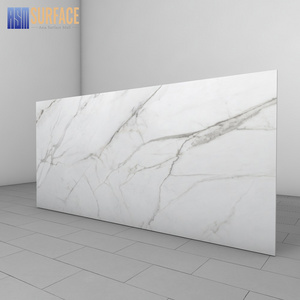 Piedra sinterizada 6mm marble look slab calacatta white 1200x2700mm porcelain slab for wall and floor decoration