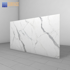 Big Slab 3200x1600x12mm Marble Look Large Format White Sintered Stone For Floor