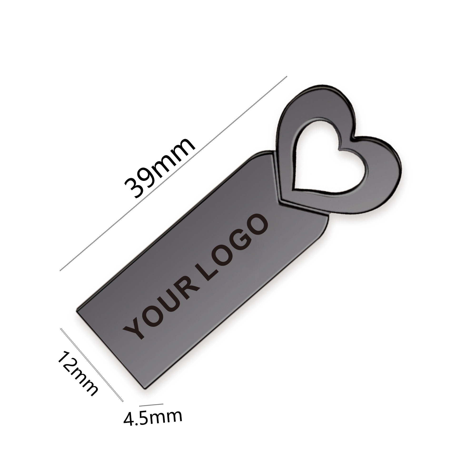 Customized Heart Shape USB Flash Drive 2.0/3.0 2GB 4GB 8GB 16GB 32GB 64GB 128GB 256GB Cle USB Key Flash Disk High Speed