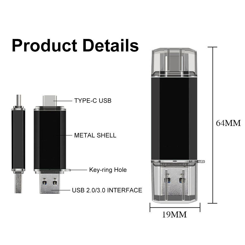 USB C Flash Drive 32GB Type 3.1 Port USB C Thumb Drive Metal Flash Drive Compatible with iPhone 15/Android Phone/PC/Mac Pro