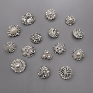 JFFB018 Vintage Fancy Crystal Glass Baroque Flatback Rhinestone Buttons For Diy Crafts Decoration Embellishment