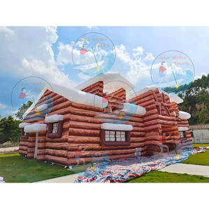 Customized Inflatable Log Cabin Tent , Inflatable Chalet House , Inflatable Log Cabin For Theme Party