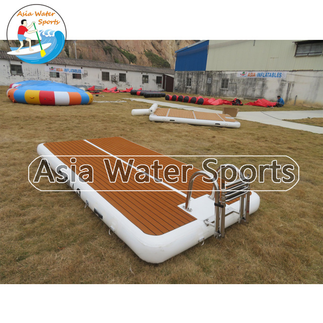 Inflatable Floating Island with shade Water Floating Platform Inflatable Yacht Pool Dock Float For Sale