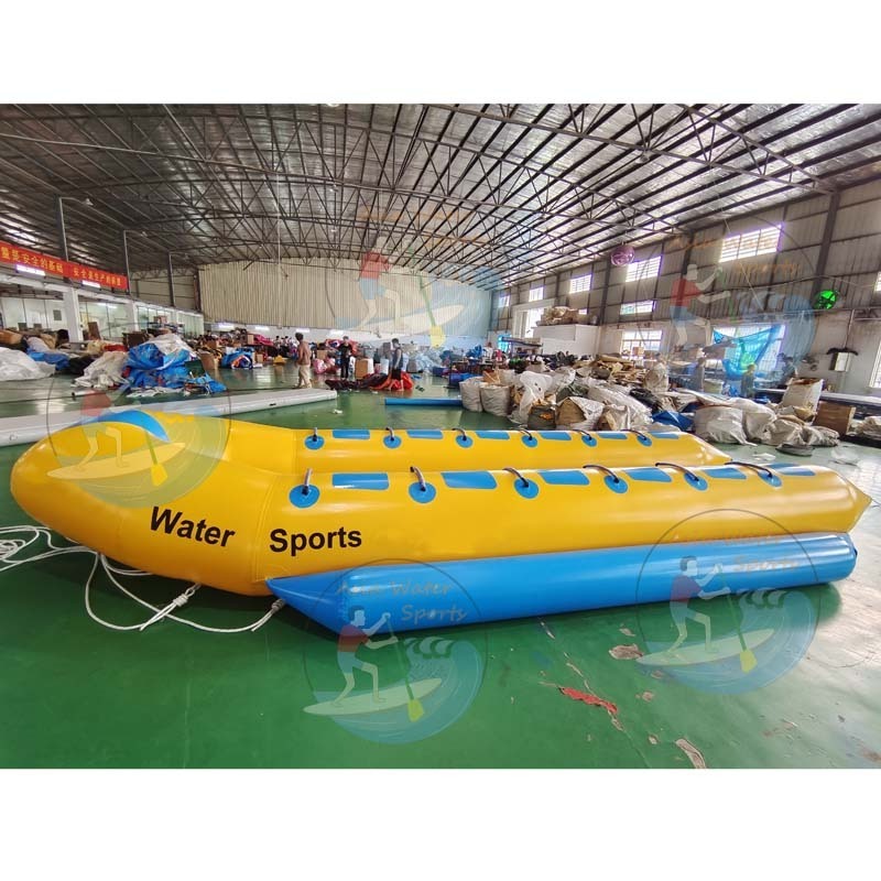 Classic Design 8 Person Portable 0.9mm PVC Tarpaulin Water Sports Inflatable Banana Boat