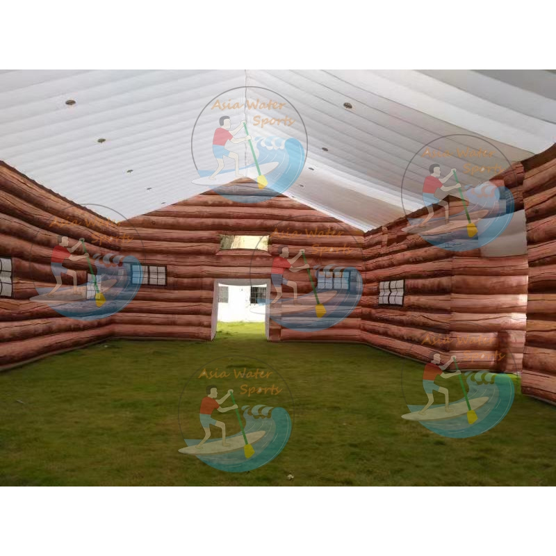 Customized Inflatable Log Cabin Tent , Inflatable Chalet House , Inflatable Log Cabin For Theme Party