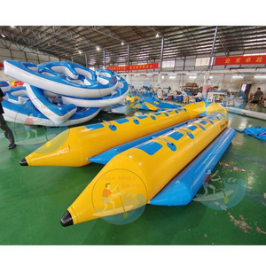 Classic Design 8 Person Portable 0.9mm PVC Tarpaulin Water Sports Inflatable Banana Boat