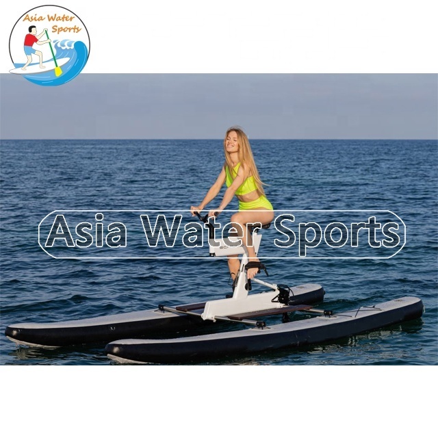 Outdoor Play Inflatable PVC Pontoons Water Bike / Water Bicycle Sea Bike Pedal Bike Riding Tube Waterbike