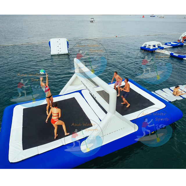 Hot sell Inflatable Volleyball Court water volleyball, inflatable water game jumping trampoline volleyball court for lake / sea