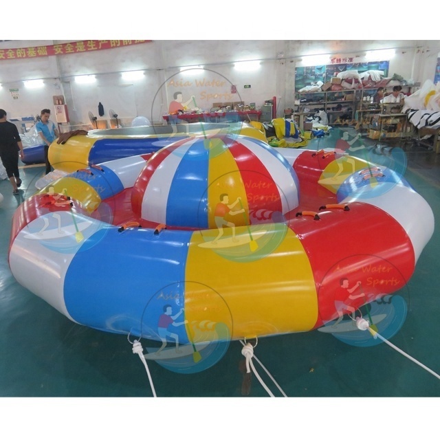 Tornado 6 rider tubes Inflatable Disco Boat Motorized Water Toy Aqua Twister Inflatable Spinner Water Boat