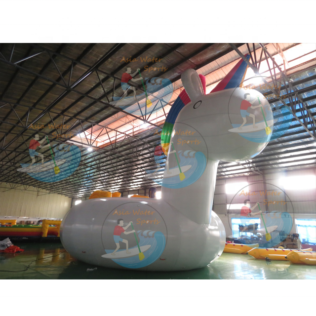 11mH Floating Unicorn Inflatable For Water Park Inflatable Giant Unicorn Floats With Slide