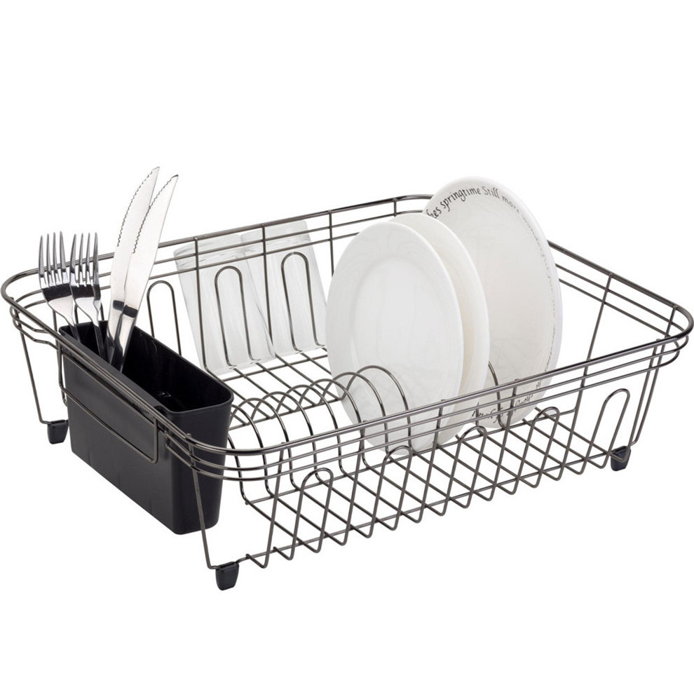 Kitchen black nickel dish iron wire rack