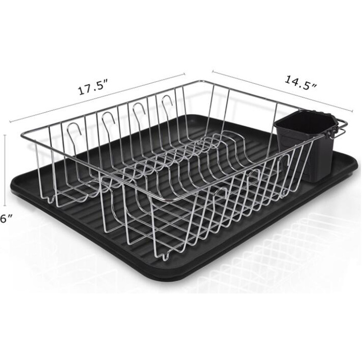 Hot selling product metal dish drying rack stainless steel kitchen storage utensil