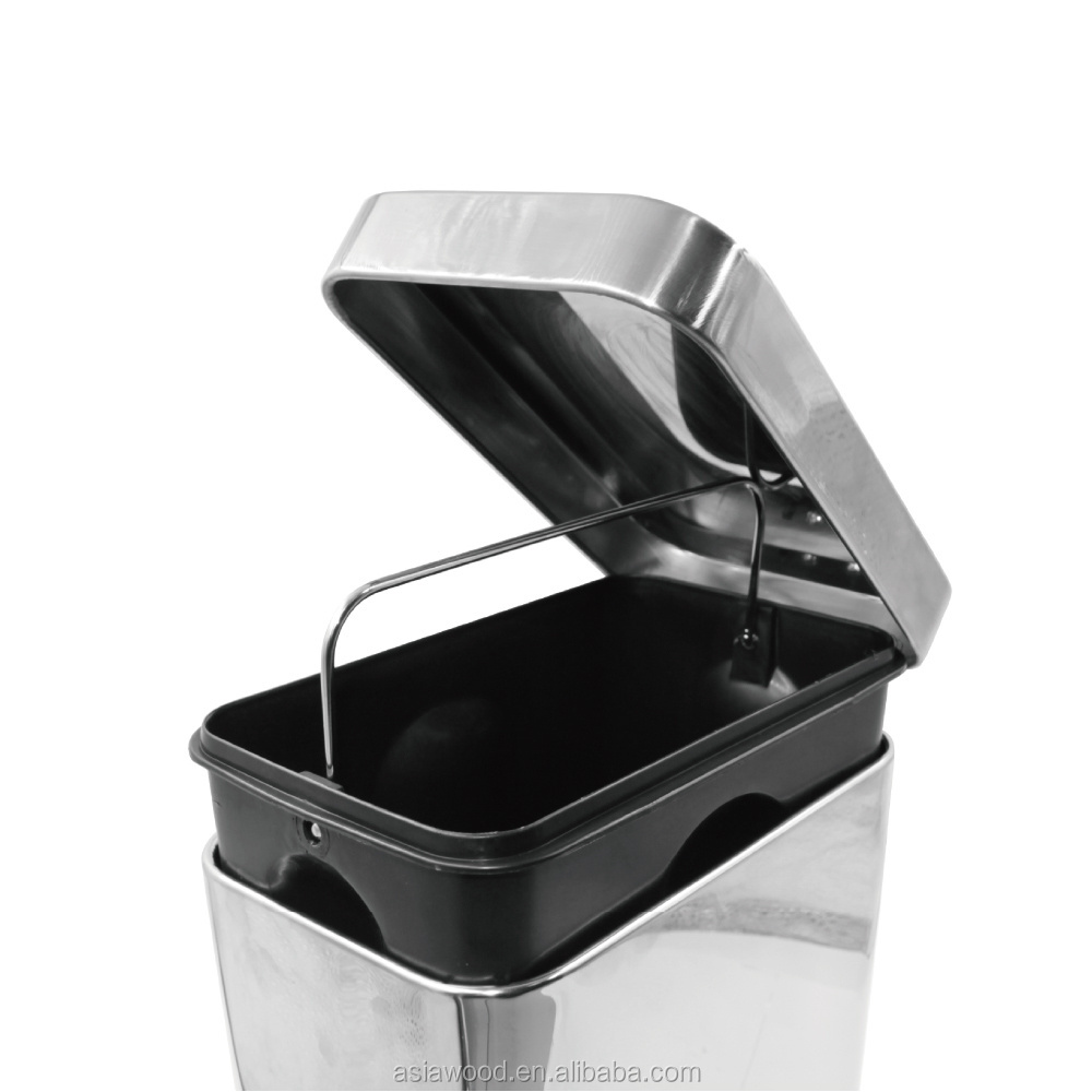 Bronze square step bins bathroom pedal bin waste bin