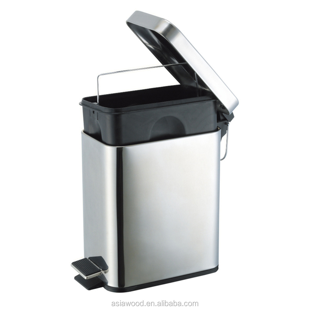 Bronze square step bins bathroom pedal bin waste bin